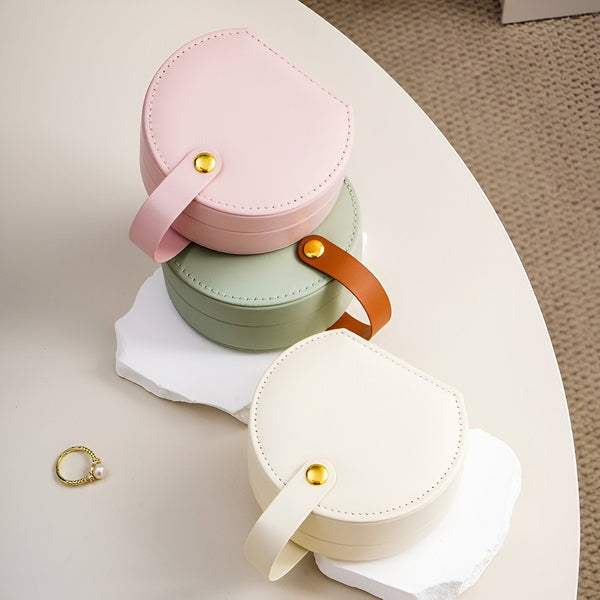 Petite Boîte À Bijoux De Voyage En Cuir